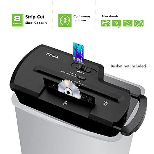 Aurora-AU800SZ-Professional-Strip-Cut-Paper-ShredderCDCredit-Card-Shredder-Without-Wastebasket-8-Sheet-Strip-Cut-No-Basket-0-0.jpg